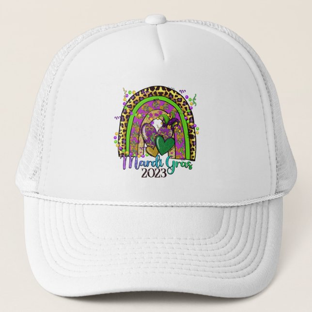 Boné Rainbow Mardi Gras Trucker Hat (Frente)