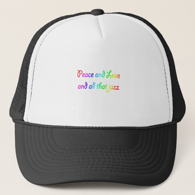 Boné Rainbow Peace Love e All that Jazz (Frente)
