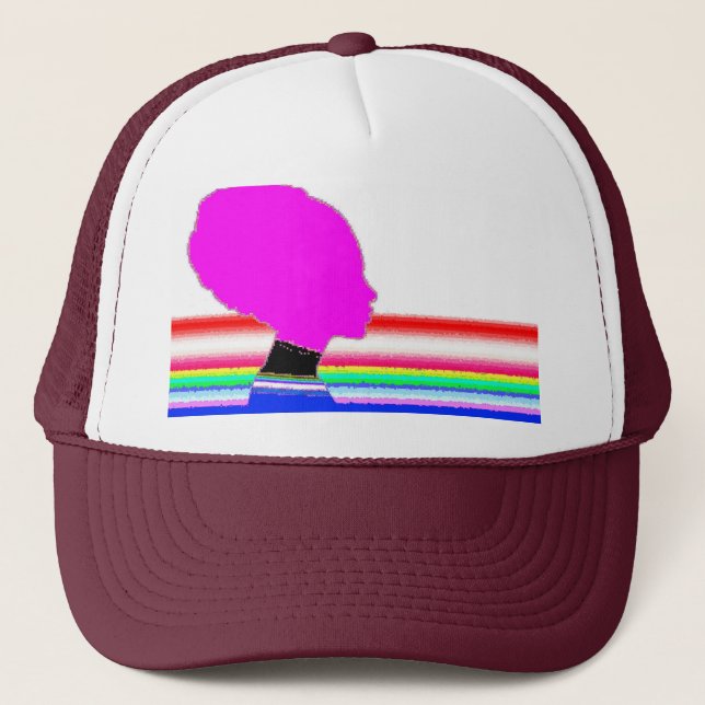 Boné Rainbow Pink Profile – Pop Art Trucker Cap (Frente)