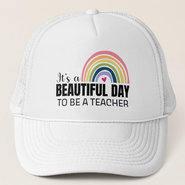 Boné Rainbow Teacher Beautifu Day (Frente)