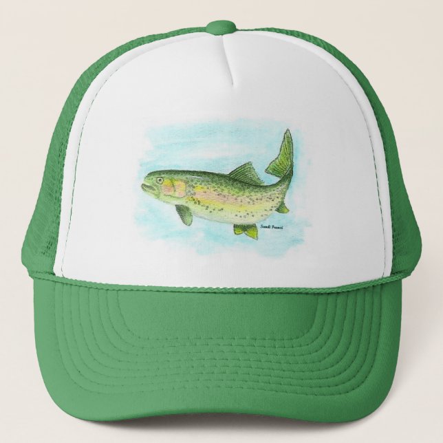 Boné Rainbow Trout Hat com Aquarela (Frente)
