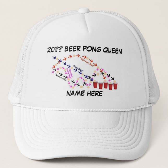 Boné Rainha do Pong de Cerveja Personalizada (Frente)