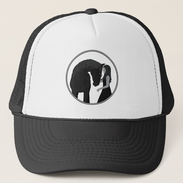 Boné Rapariga e Cavalo Equestre (Frente)