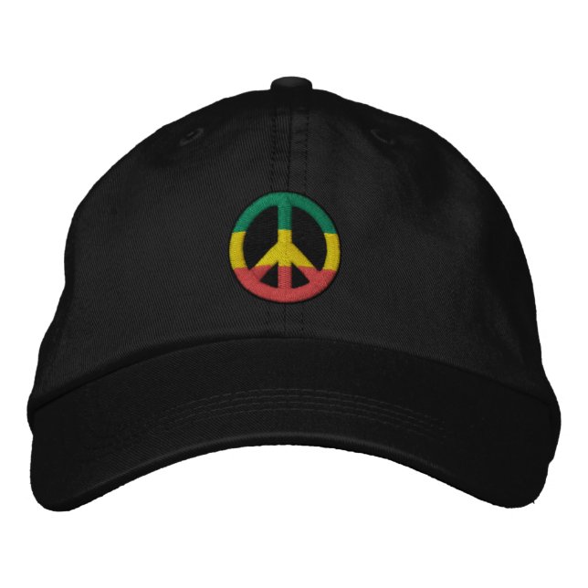 Boné Rasta Peace Embroiderou Hat (Frente)