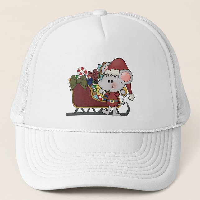 Boné Rato do papai noel com trenó (Frente)