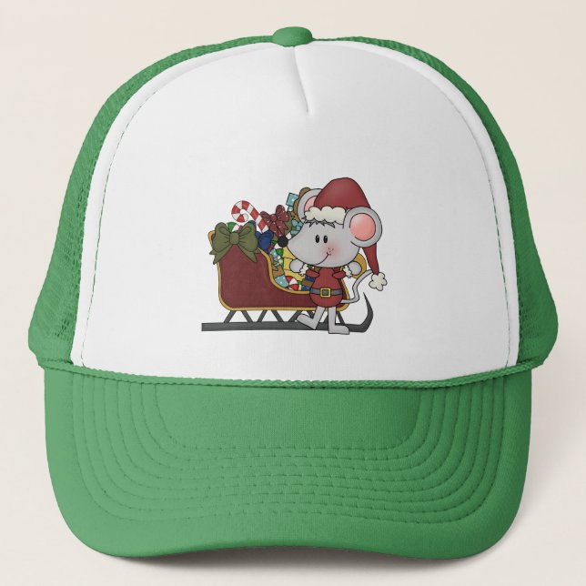 Boné Rato do papai noel com trenó (Frente)