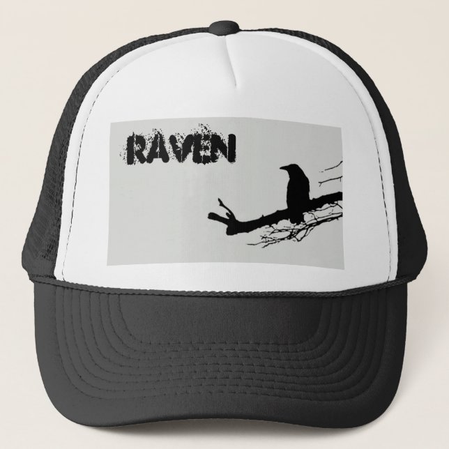 Boné Raven em preto-e-branco (Frente)