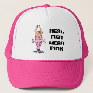 Boné Real Men Wear Pink Funny Fat Guy Ballet