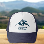 Boné Realçador Personalizado de Empresa Imobiliária de<br><div class="desc">Uma empresa imobiliária legal de montanha que se ocupa de uma empresa imobiliária situada numa cidade ou cidade montanhosa. Marinho azul sob a casa entre montanhas. Item de marketing do excelente para um montanhista doméstico.</div>