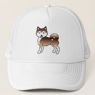 Boné Red Alaskan Malamute Cute Cartoon Dog