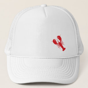 Boné Red Lobster White Hat Diversão Costeira