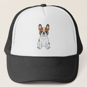 Boné Red Pied French Buldogue Frenchie Cute Cartoon Dog
