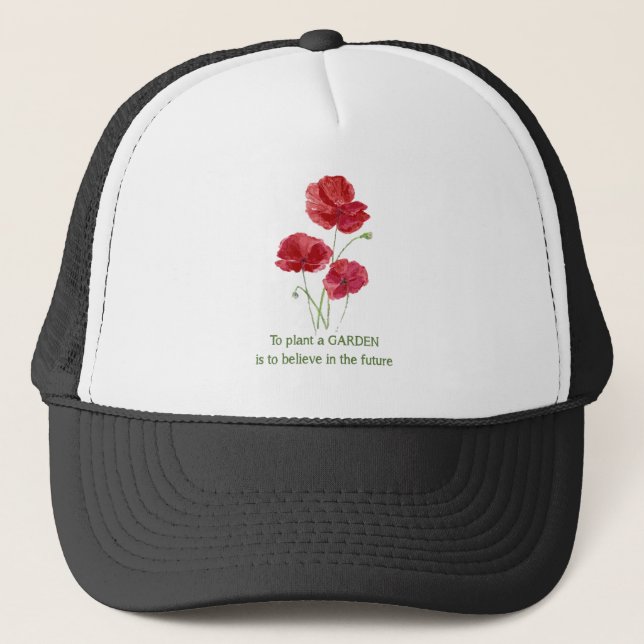 Boné Red Poppy para plantar uma citação inspiradora de  (Frente)