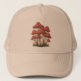 Boné Red Retro Mushroom Cluster | Graphic Print Hiking