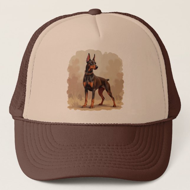 Boné Red Rust Brown Doberman Pinscher Dog (Frente)