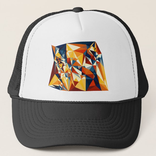 Boné Rede de triângulos multicoloridos (Frente)