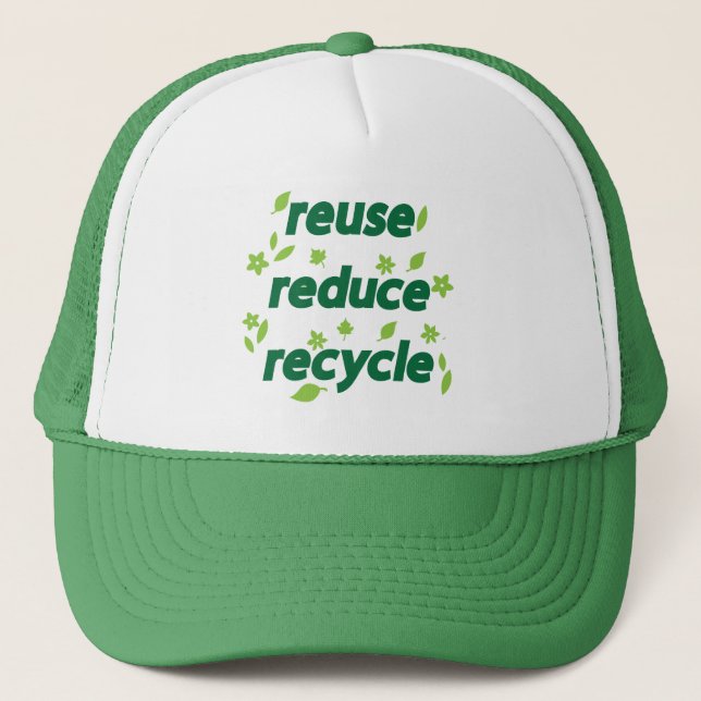 Boné Reduzir a reutilização do reciclar (Frente)