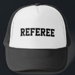 Boné Referir que, para a supervisão das equipes desport<br><div class="desc">O chapéu de árbitro preto e branco para a supervisão oficial das equipes desportivas. Que é útil para futebol, basquetebol, softball, beisebol, cruzeiro, polo aquático, futebol, rugby, voleibol, andebol, tênis e outros esportes que precisam de um árbitro. Excelente para jogos de Segundo grau, ligas universitárias e jogos de torneio. Personalize...</div>