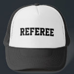 Boné Referir que, para a supervisão das equipes desport<br><div class="desc">O chapéu de árbitro preto e branco para a supervisão oficial das equipes desportivas. Que é útil para futebol, basquetebol, softball, beisebol, cruzeiro, polo aquático, futebol, rugby, voleibol, andebol, tênis e outros esportes que precisam de um árbitro. Excelente para jogos de Segundo grau, ligas universitárias e jogos de torneio. Personalize...</div>
