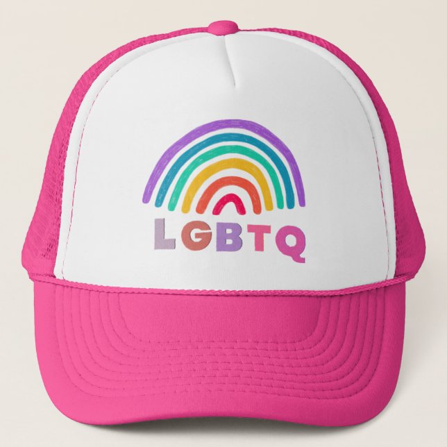 Boné Regenbogen gemalt mit Schrift LGBTQ (Frente)
