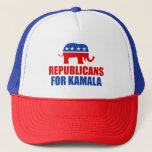 Boné Republicanos pelo Elefante Kamala Harris<br><div class="desc">Republicanos pelo chapéu de Kamala Harris com o elefante republicano vermelho e azul. Conservadores votando em Kamala para presidente nas eleições de 2024.</div>