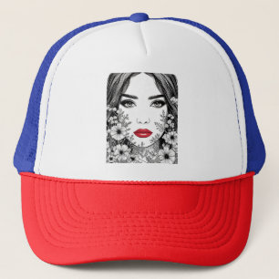 Boné Retrato de Arte em Linha Elegante - Face Minimalis