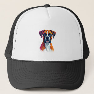 Boné Retrato de Boxer Vintage em Splash de Cores Pop Ar