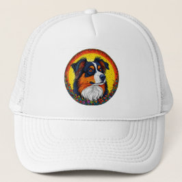 Boné Retrato Ilustrado Vibrante de um Cachorro