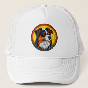 Boné Retrato Ilustrado Vibrante de um Cachorro