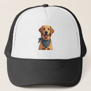 Boné Retrato Vintage do Golden Retriever com Faixa Colo
