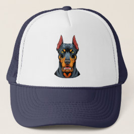 Boné Retratos de um cachorro Doberman de cabeça vista f