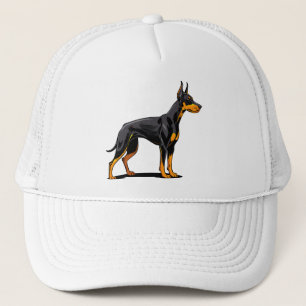 Boné Retratos de um cão Doberman cabeça vista frontal