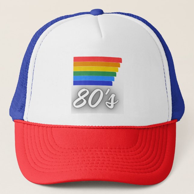Boné Retro Arco-íris Vintage dos Anos 80 (Frente)