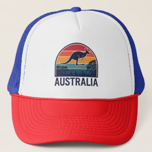 Boné Retro australiano Sunset Animal pulando canguru