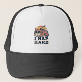 Boné Retro Cat Nap Humor Trucker Hat