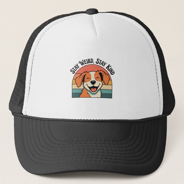 Boné Retro Dog Positive Vibes Trucker Hat (Frente)