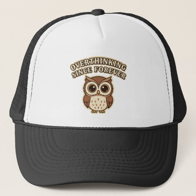 Boné Retro Owl Deep Thinker Trucker Hat (Frente)