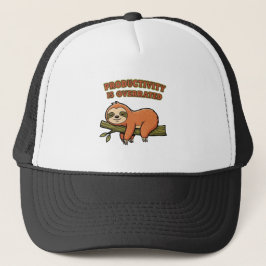 Boné Retro Sloth Anti Productivity Trucker Hat