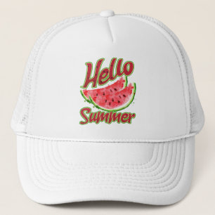 Boné Retro-Style Hello Summer Watercolor Watermelon
