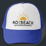 Boné Retro Sunset Beach 40th 50th Birthday Crew Squad<br><div class="desc">Retro Sunset Beach 40º 50º Aniversário do Hat</div>