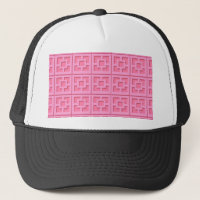Retro Trellis Trucker Hat Rosa