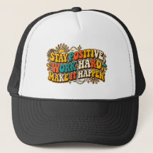 Boné Retro Trucker Fique Positivo