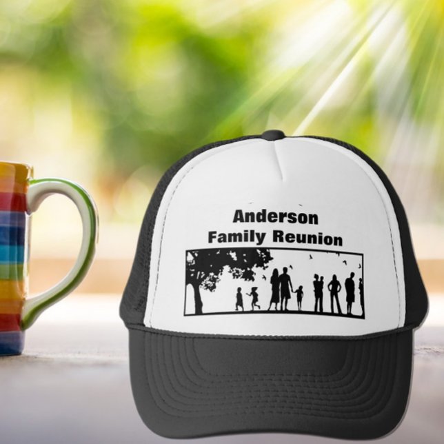 Boné Reunião da Família Gráfica Picnic Branca | Nome da (Criador carregado)