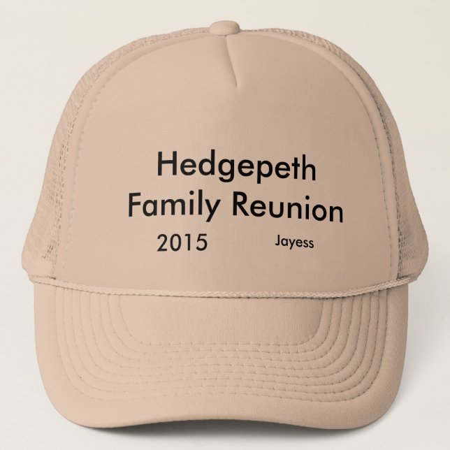 Boné reunião de família do hedgepeth (Frente)