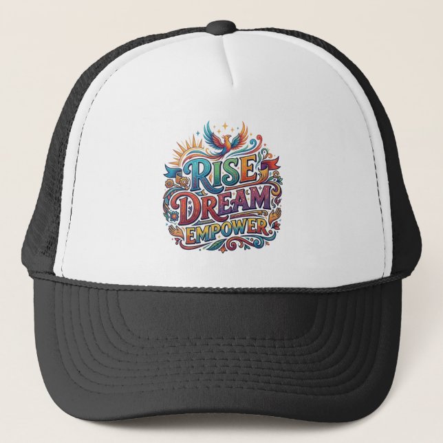 Boné Rise Dream Empower – Tipografia Inspiradora (Frente)