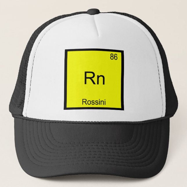Boné Rn - Rossini Camiseta Símbolo Elemento Químico Div (Frente)