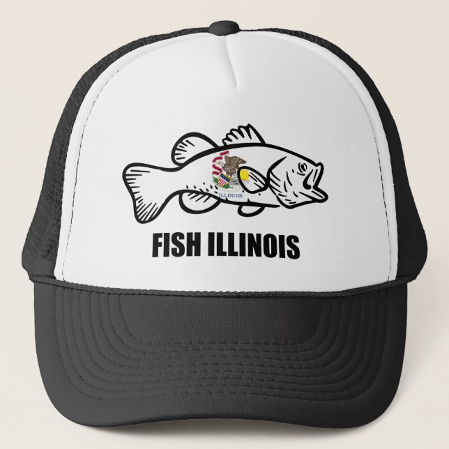 Boné Roba de Peixe Illinois Bass (Frente)