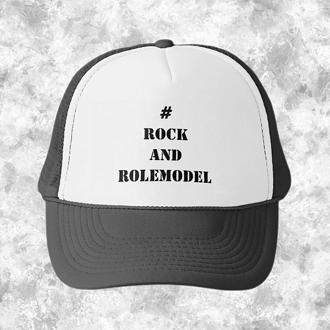 Boné #RockandRolemodel - Editável a preto. (Criador carregado)