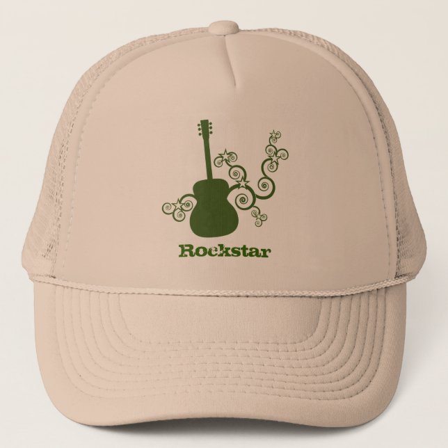 Boné Rockstar Guitar Hat, Verde (Frente)