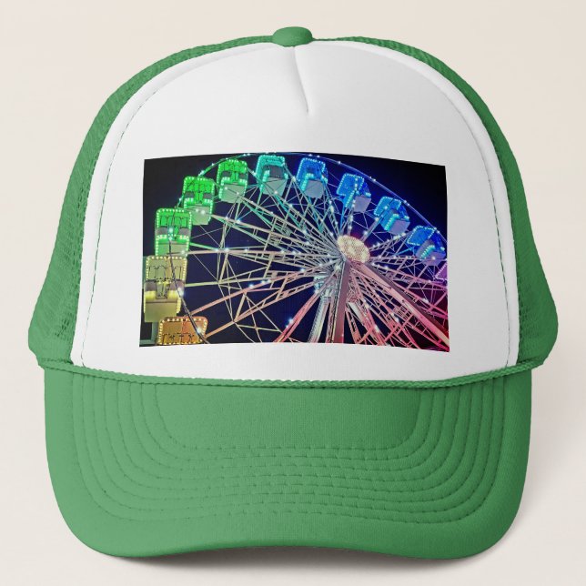 Boné roda-gigante amarela, verde e azul (Frente)